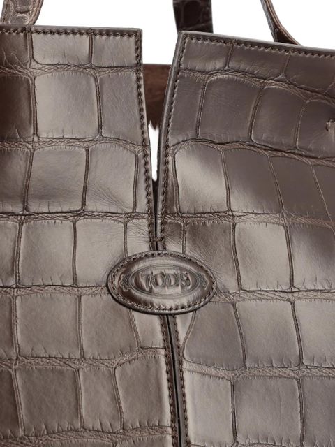 Tod's alligator oval logo bag - Brown
