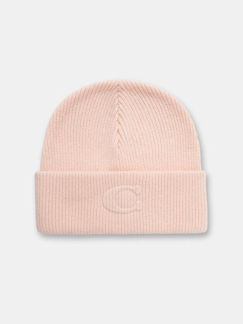 Coach czapka z dodatkiem wełny kolor pomarańczowy 29CCL44 - zdjęcie produktu nr 1