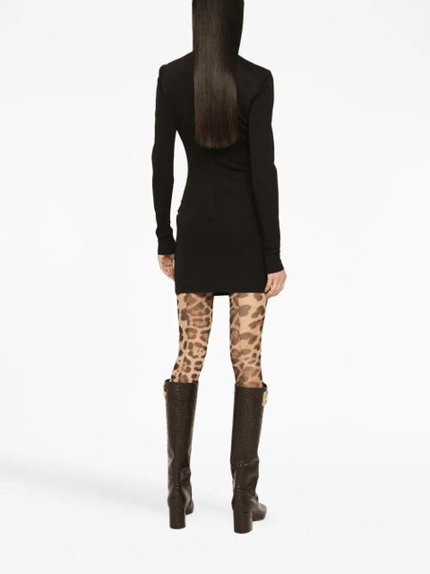 Dolce & Gabbana ruched high-neck minidress - Black