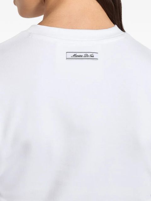 Manière De Voir Pauline ruched asymmetric T-shirt - White