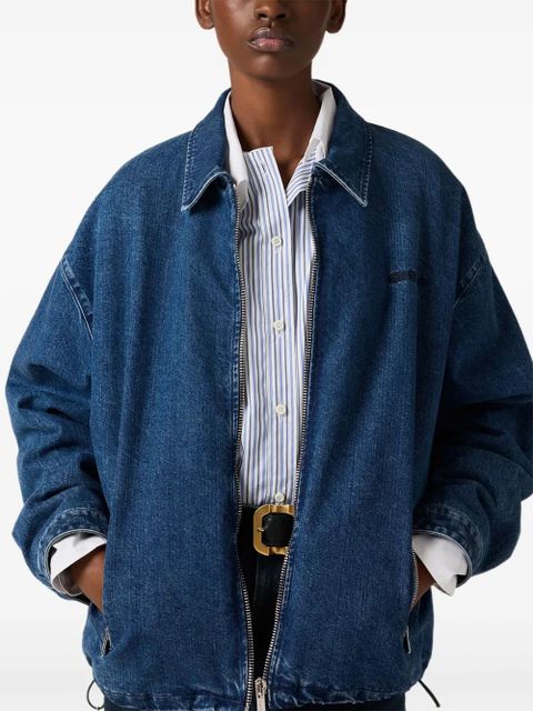 Miu Miu cashmere denim blouson jacket - Blue