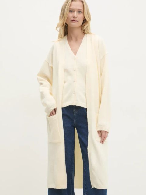 Answear.LAB komplet z wełną kolor beżowy