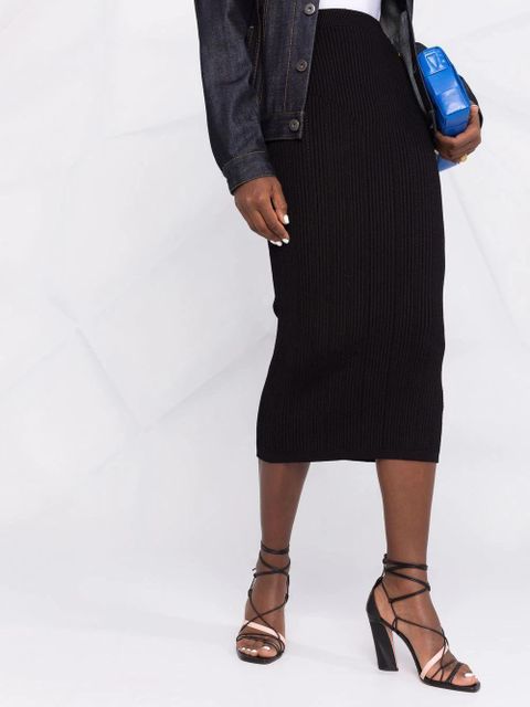 Balmain buttoned knitted midi skirt - Black - zdjęcie produktu nr 2