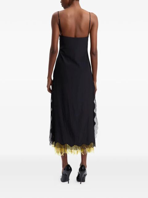 16Arlington lace-trim midi dress - Black