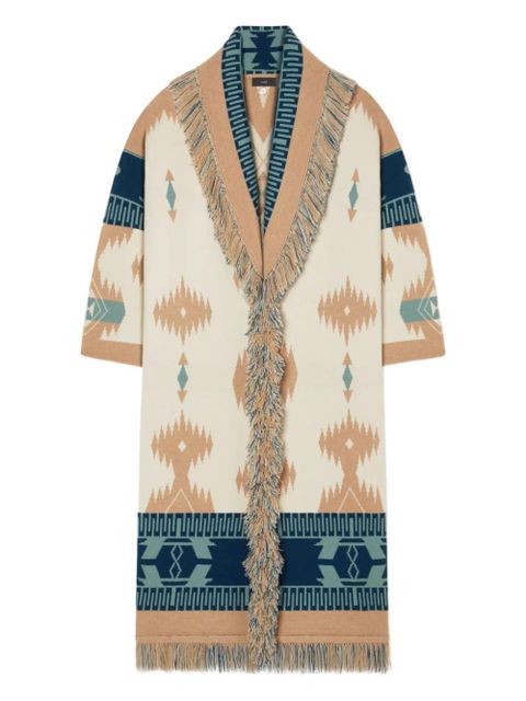 Alanui Icon jacquard fringed cardi-coat - Neutrals - zdjęcie produktu nr 1