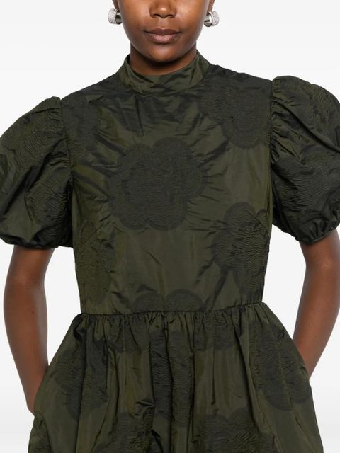 Cecilie Bahnsen Kelly puff-sleeve tiered midi dress - Green