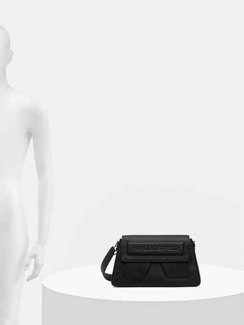 Karl Lagerfeld torebka skórzana IKON/K kolor czarny A1W30154