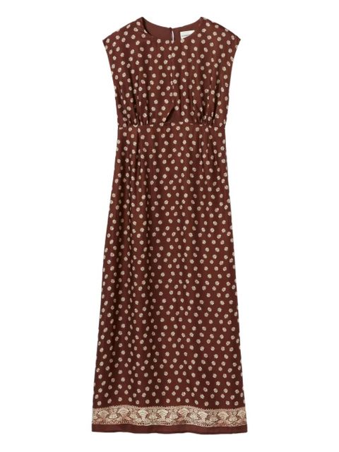 Claudie Pierlot floral-print midi dress - Brown - zdjęcie produktu nr 1