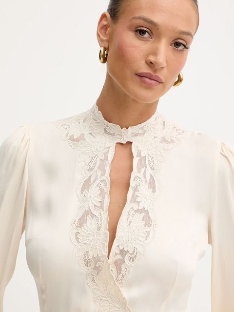 Twinset sukienka kolor beżowy mini rozkloszowana 252TT2245