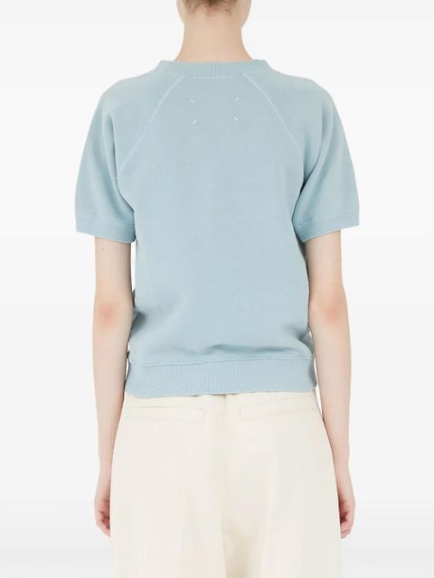 Maison Margiela logo-print cotton sweatshirt - Blue