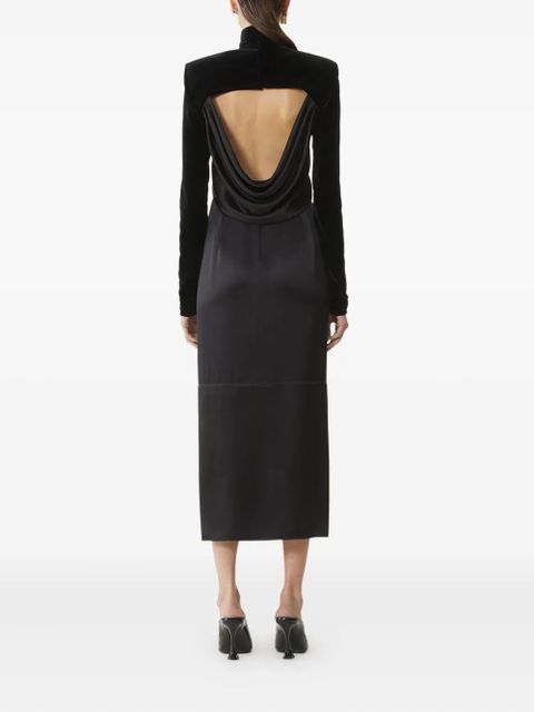 Lanvin velvet high-neck midi dress - Black