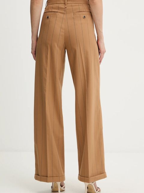 MAX&Co. spodnie damskie kolor brązowy proste high waist 2526136053200 - zdjęcie produktu nr 2