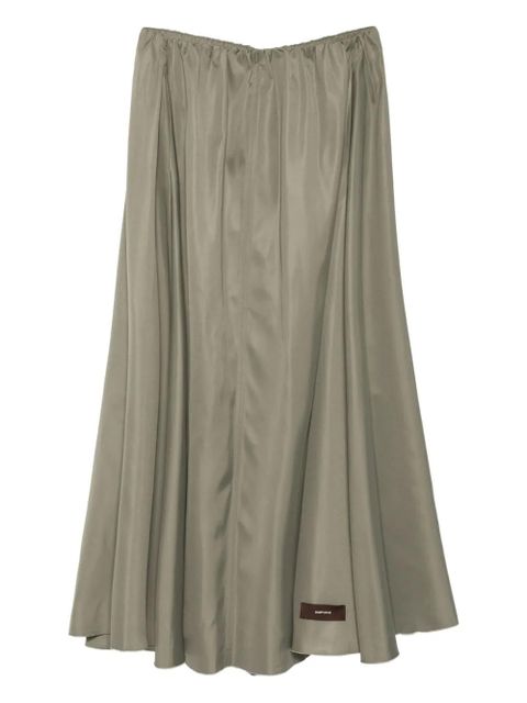 Alysi logo-patch pleated skirt - Green - zdjęcie produktu nr 1