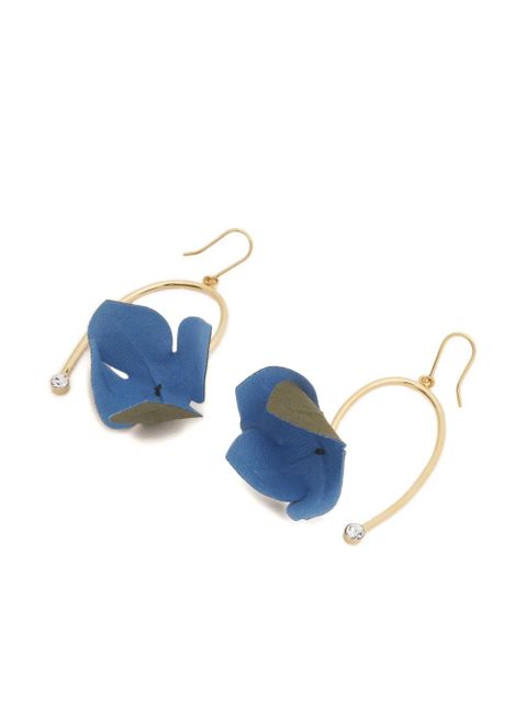 Marni rhinestone-flower pendant earrings - Gold