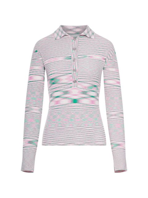 GANNI buttoned long-sleeved top - Pink - zdjęcie produktu nr 1