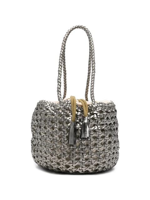 DRAGON DIFFUSION small Juventus braided bucket bag - Silver - zdjęcie produktu nr 1