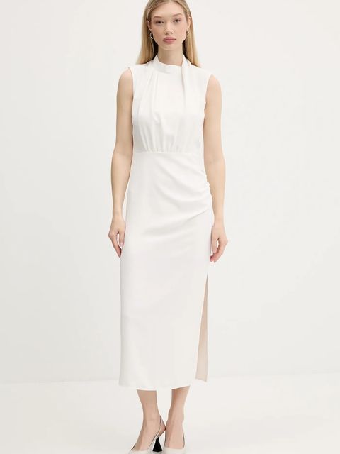 HUGO sukienka kolor beżowy maxi prosta 50542318 - zdjęcie produktu nr 1