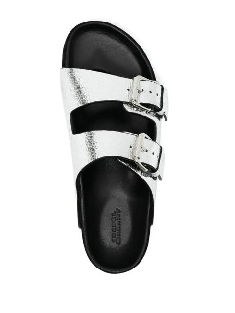 MARANT ÉTOILE Lennyo leather slides - Silver
