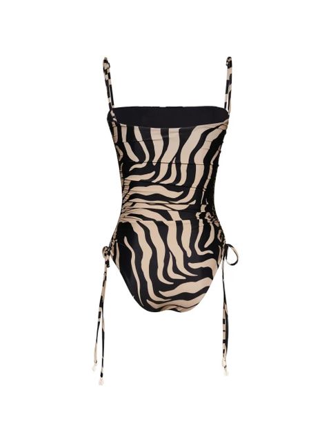 Johanna Ortiz Tarangire zebra-pattern one piece - Black