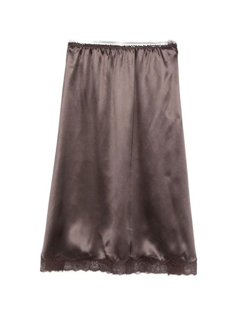 Magda Butrym lace-trim midi skirt - Brown - zdjęcie produktu nr 1