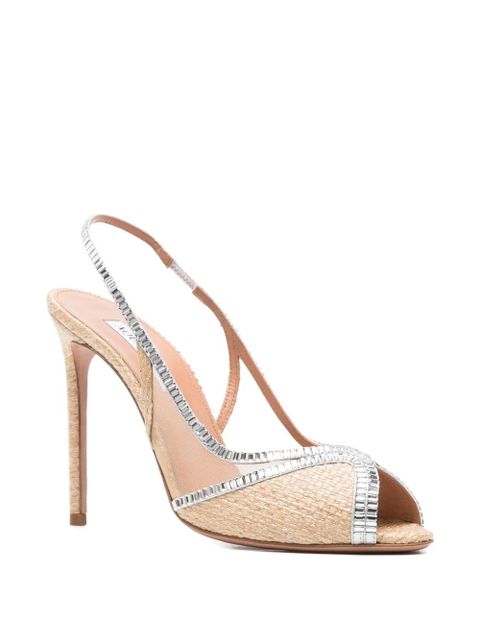 Aquazzura Wild Aurora crystal-embellished sandals - White - zdjęcie produktu nr 2