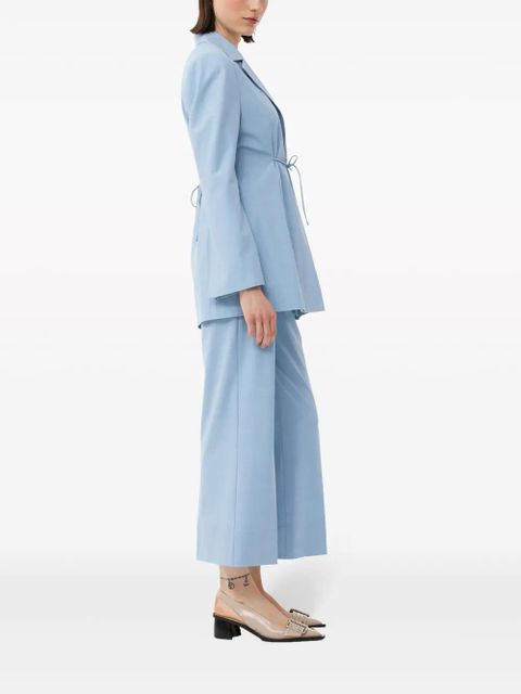 GANNI mélange-effect tailored trousers - Blue