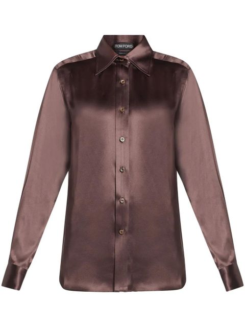 TOM FORD buttoned silk shirt - Brown - zdjęcie produktu nr 1