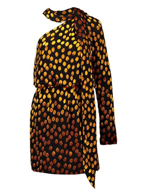 Saint Laurent one-shoulder polka-dot mini dress - Black - zdjęcie produktu nr 1