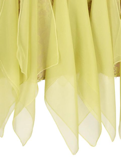 Valentino Garavani handkerchief-hem lace mini dress - Yellow