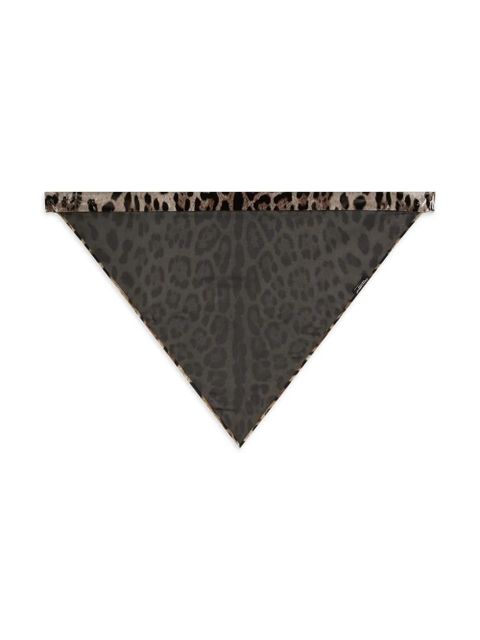 Dolce & Gabbana leopard-print silk headscarf - Brown