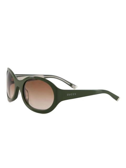 Gucci Eyewear logo-engraved sunglasses - Green - zdjęcie produktu nr 2