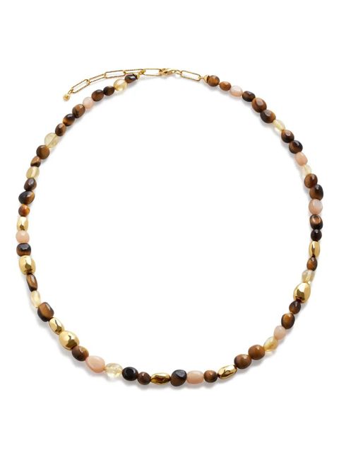 Monica Vinader Rio beaded tiger eye necklace - Gold - zdjęcie produktu nr 1