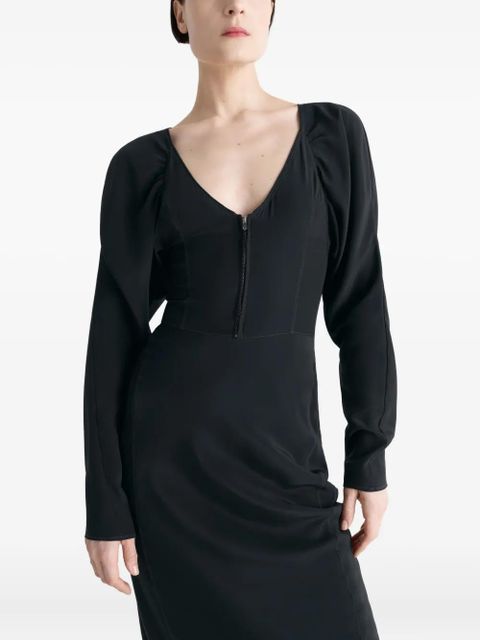 LEMAIRE bias-cut raglan-sleeve midi dress - Black