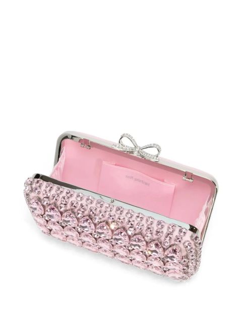 Self-Portrait embellishment clutch bag - Pink