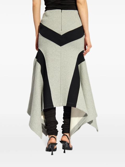 The Attico asymmetric cotton midi skirt - Grey