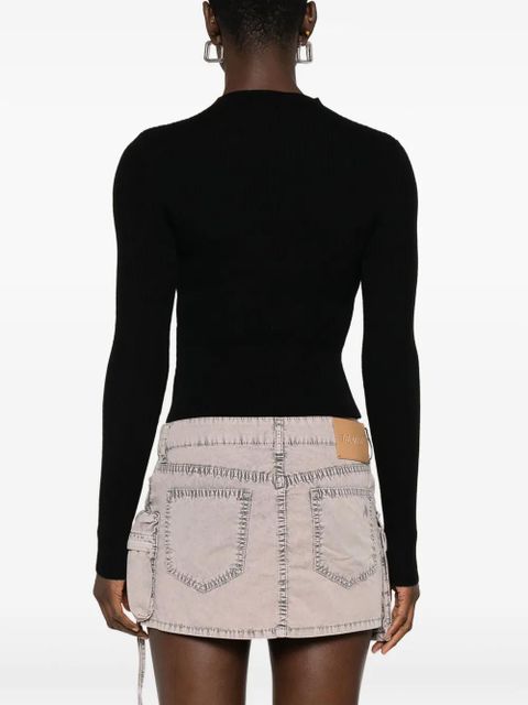 Diesel keyhole-neckline ribbed top - 9XX NERO