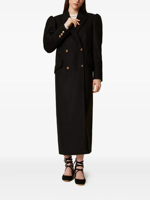 TWINSET puff-sleeve buttoned coat - Black - zdjęcie produktu nr 2