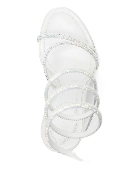 René Caovilla 120mm spiral-embellished sandals - White