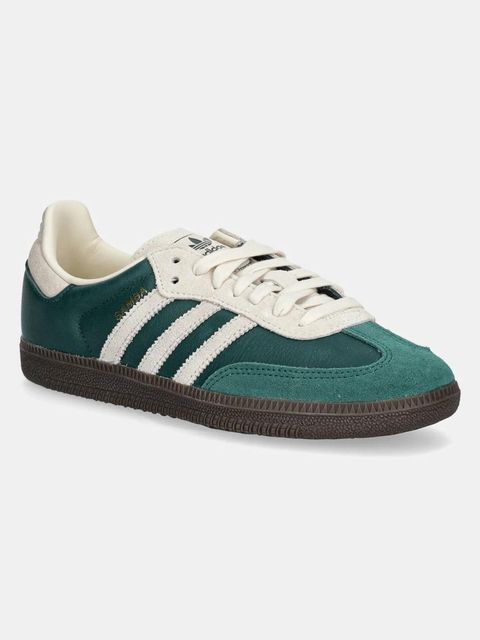 adidas Originals sneakersy skórzane Samba OG kolor zielony płaska podeszwa JI3215 - zdjęcie produktu nr 1