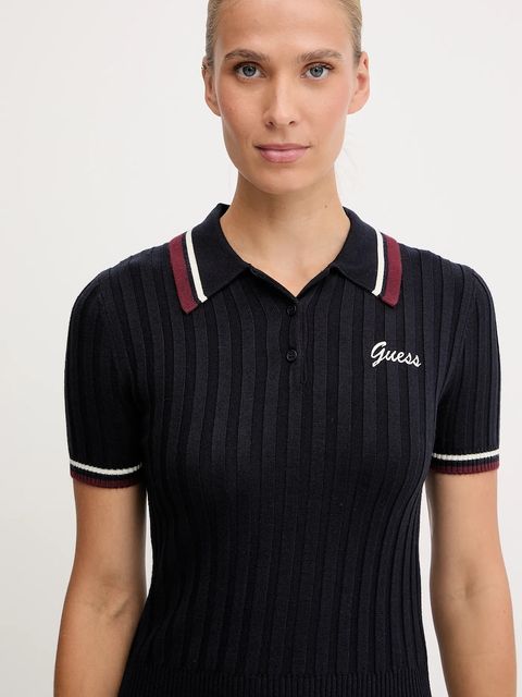 Guess polo z dodatkiem wełny SABINA damski kolor granatowy V5BP04 Z1152