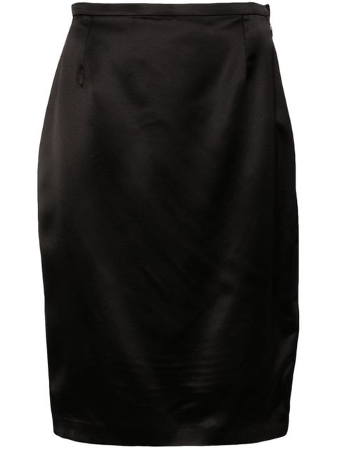 Saint Laurent satin pencil midi skirt - Black - zdjęcie produktu nr 1