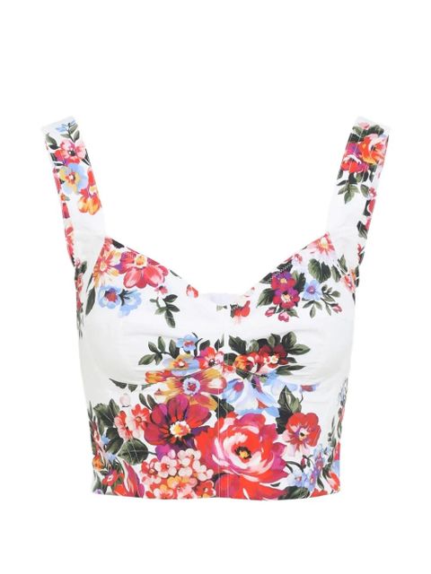 Dolce & Gabbana floral cotton top - White - zdjęcie produktu nr 1