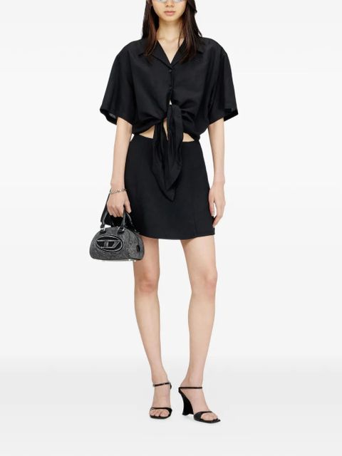 Diesel Stall tie-front mini dress - Black - zdjęcie produktu nr 2