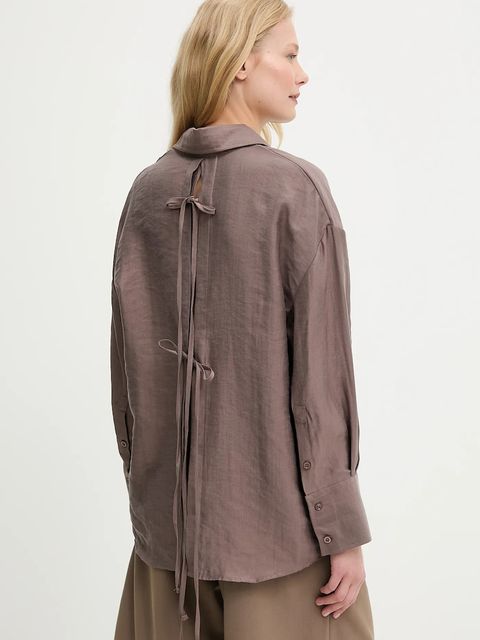 Answear.LAB koszula damska kolor brązowy relaxed z kołnierzykiem klasycznym - zdjęcie produktu nr 1