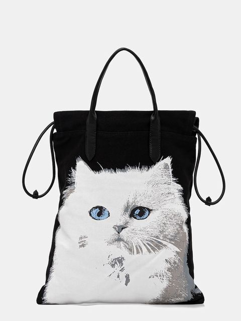 Karl Lagerfeld torebka bawełniana IKON kolor biały B1W50058 - zdjęcie produktu nr 1