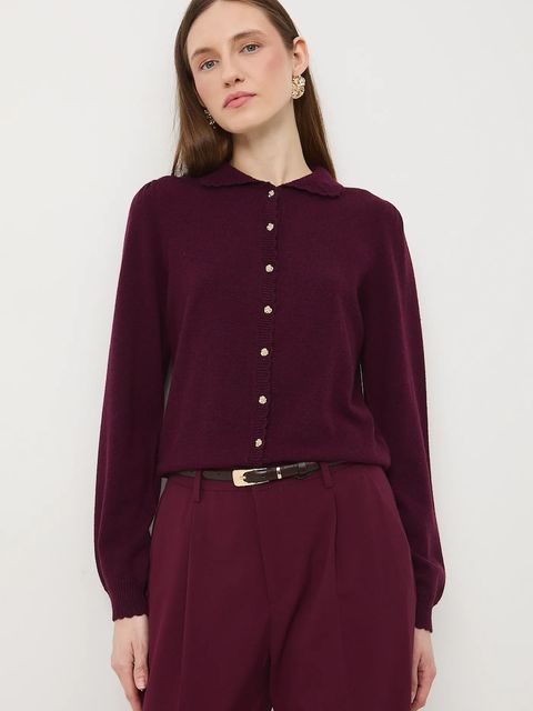 Medicine sweter damskie kolor bordowy