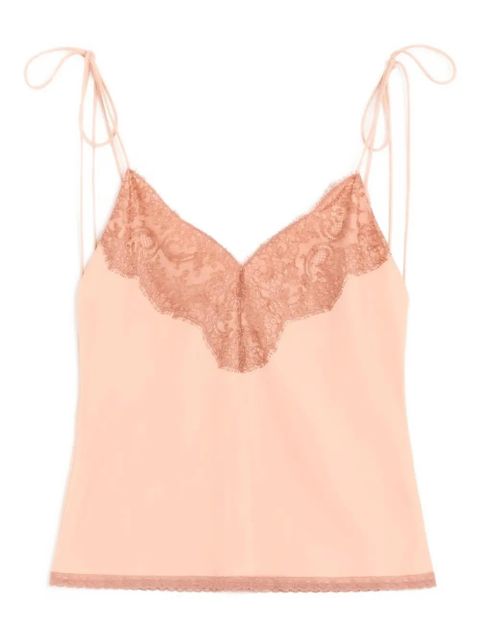 Valentino Garavani lace crepe de chine top - Pink