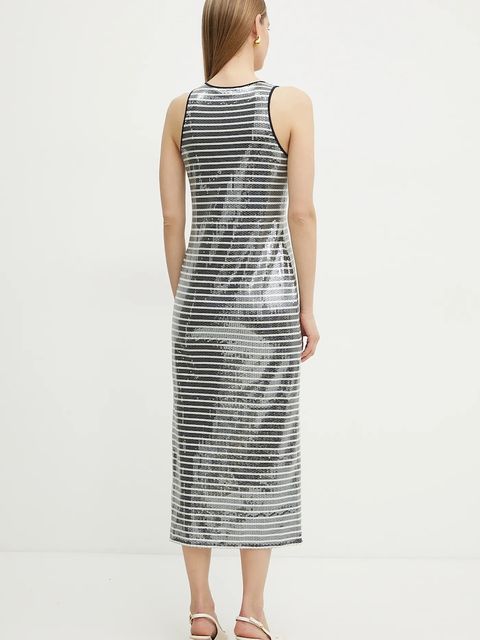 Marella sukienka BEATI kolor srebrny midi prosta 2513621054200 - zdjęcie produktu nr 2