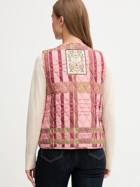 Barbour bezrękawnik x Farm Rio kolor różowy przejściowy LLI0024