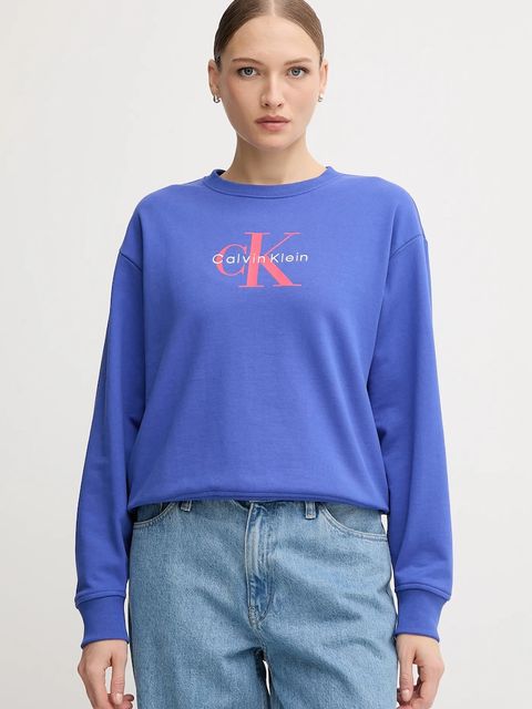 Calvin Klein Jeans bluza damska kolor niebieski z nadrukiem LV047B234G - zdjęcie produktu nr 1